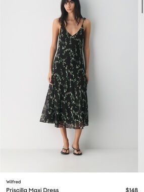 Aritzia Wilfred Women's Chaperone Linen Dress in Vintage Navy | Medium